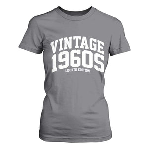 Vintage 1960s Limited Edition T Shirt For Women Vintage Varsity Funny Cool 1960 Theme TS10 Charcoal Print Your Wear