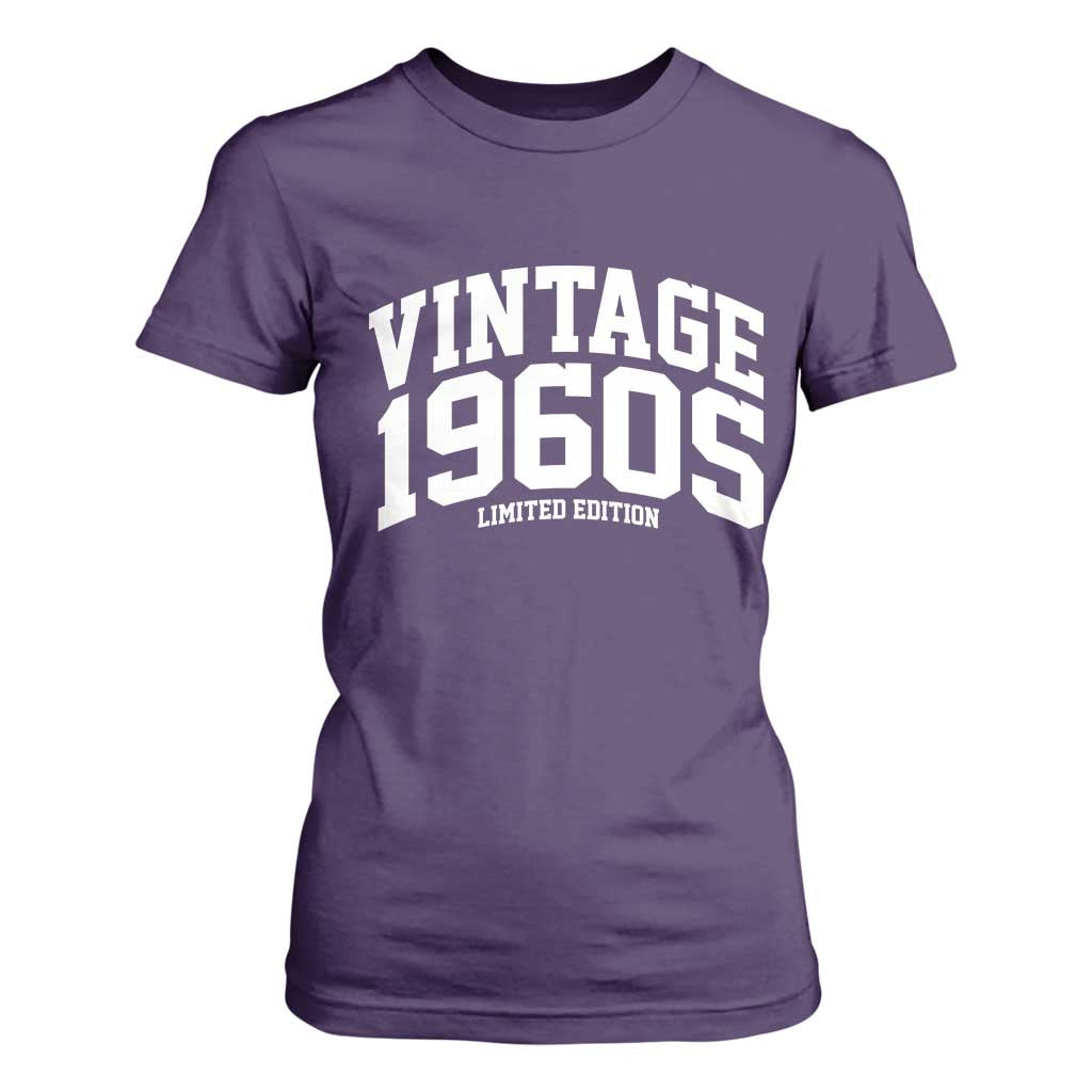 Vintage 1960s Limited Edition T Shirt For Women Vintage Varsity Funny Cool 1960 Theme TS10 Purple Print Your Wear