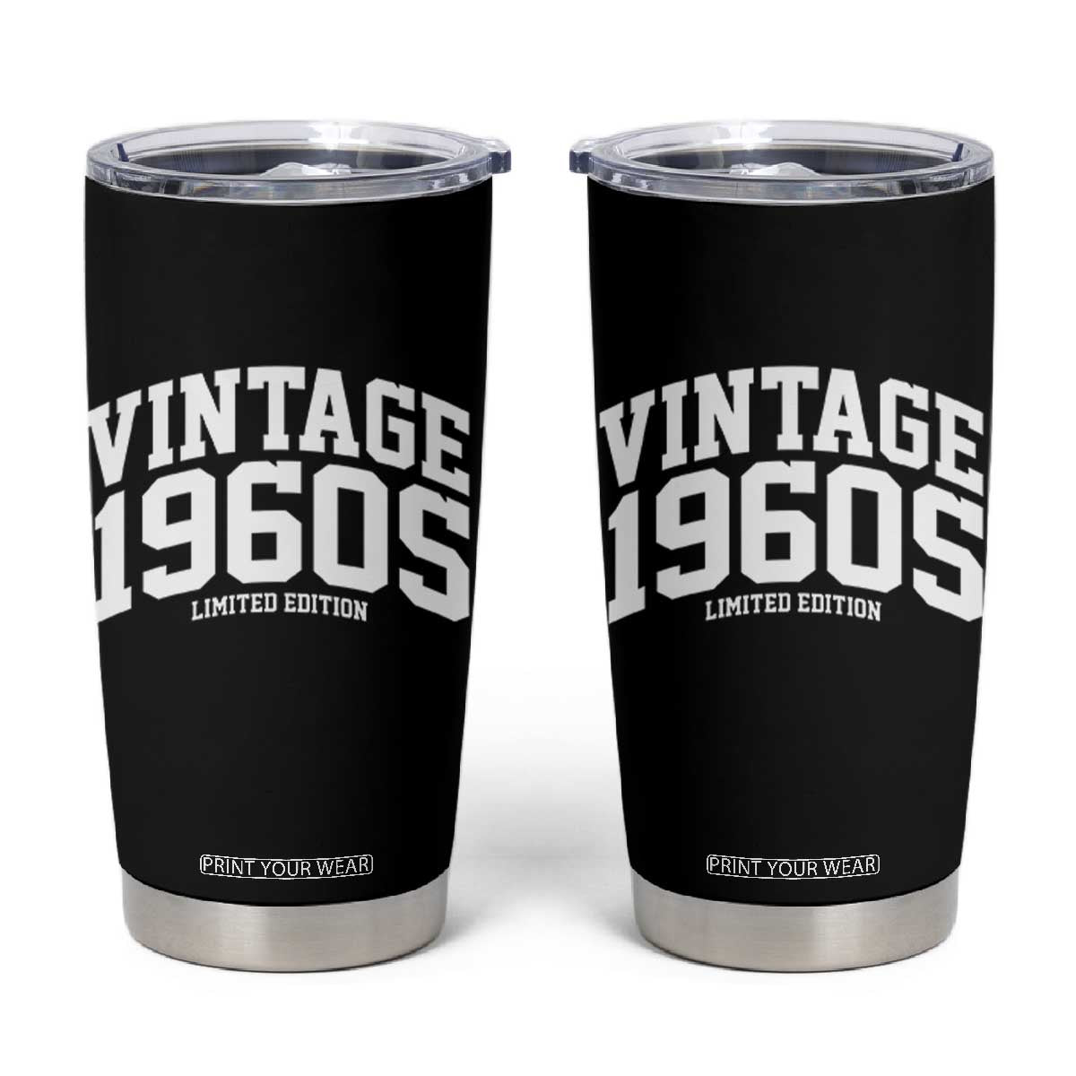 Vintage 1960s Limited Edition Tumbler Cup Vintage Varsity Funny Cool 1960 Theme TS10 Black Print Your Wear