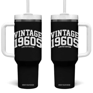 Vintage 1960s Limited Edition Tumbler With Handle Vintage Varsity Funny Cool 1960 Theme TS10 One Size: 40 oz Black Print Your Wear