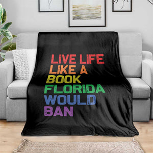 Retro Live Like Book In Florida LGBTQ Subtle Pride Throw Blanket Rainbow LGBTQIA Pride TS10 Print Your Wear