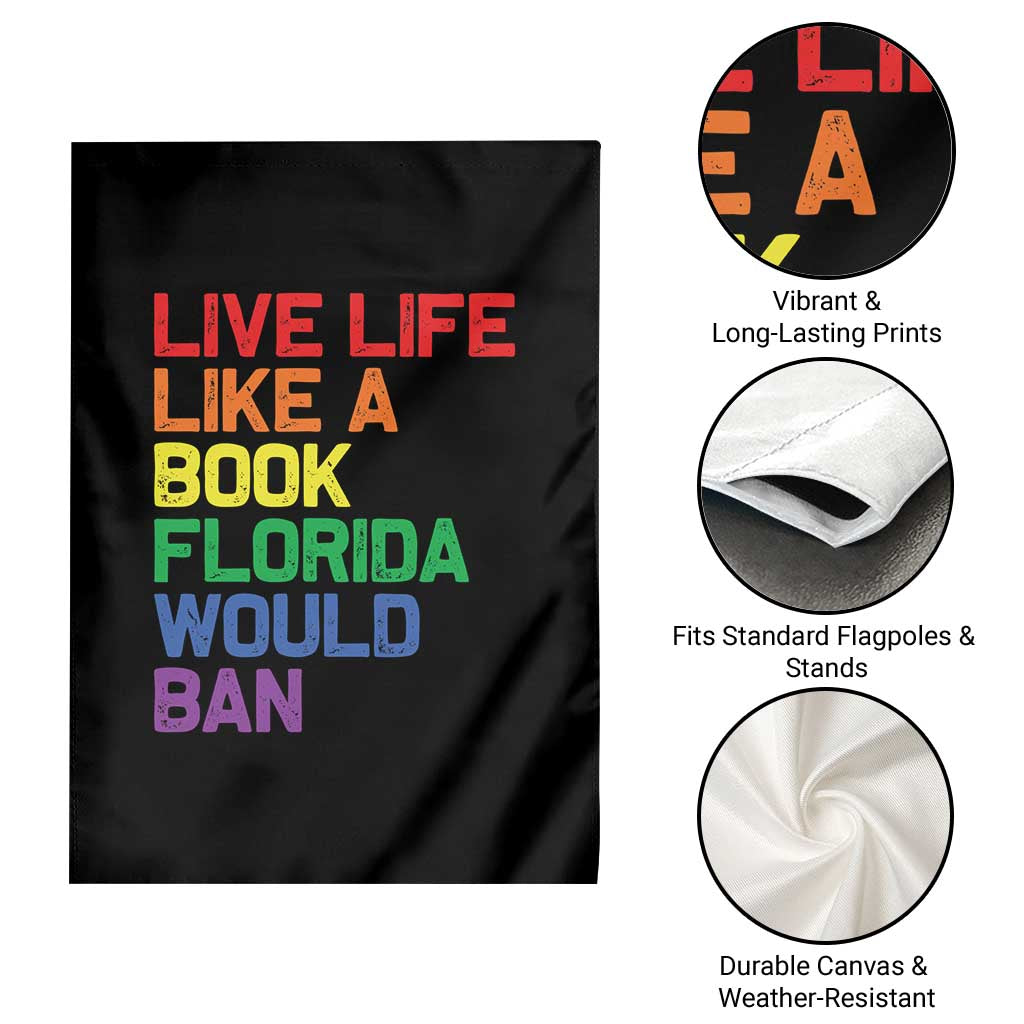 Retro Live Like Book In Florida LGBTQ Subtle Pride Garden Flag Rainbow LGBTQIA Pride TS10 Print Your Wear