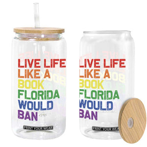 Retro Live Like Book In Florida LGBTQ Subtle Pride Glass Can Rainbow LGBTQIA Pride TS10 Print Your Wear