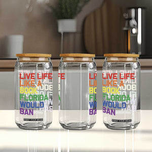 Retro Live Like Book In Florida LGBTQ Subtle Pride Glass Can Rainbow LGBTQIA Pride TS10 Print Your Wear
