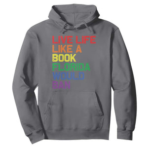Retro Live Like Book In Florida LGBTQ Subtle Pride Hoodie Rainbow LGBTQIA Pride TS10 Charcoal Print Your Wear