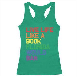 Retro Live Like Book In Florida LGBTQ Subtle Pride Racerback Tank Top Rainbow LGBTQIA Pride TS10 Irish Green Print Your Wear