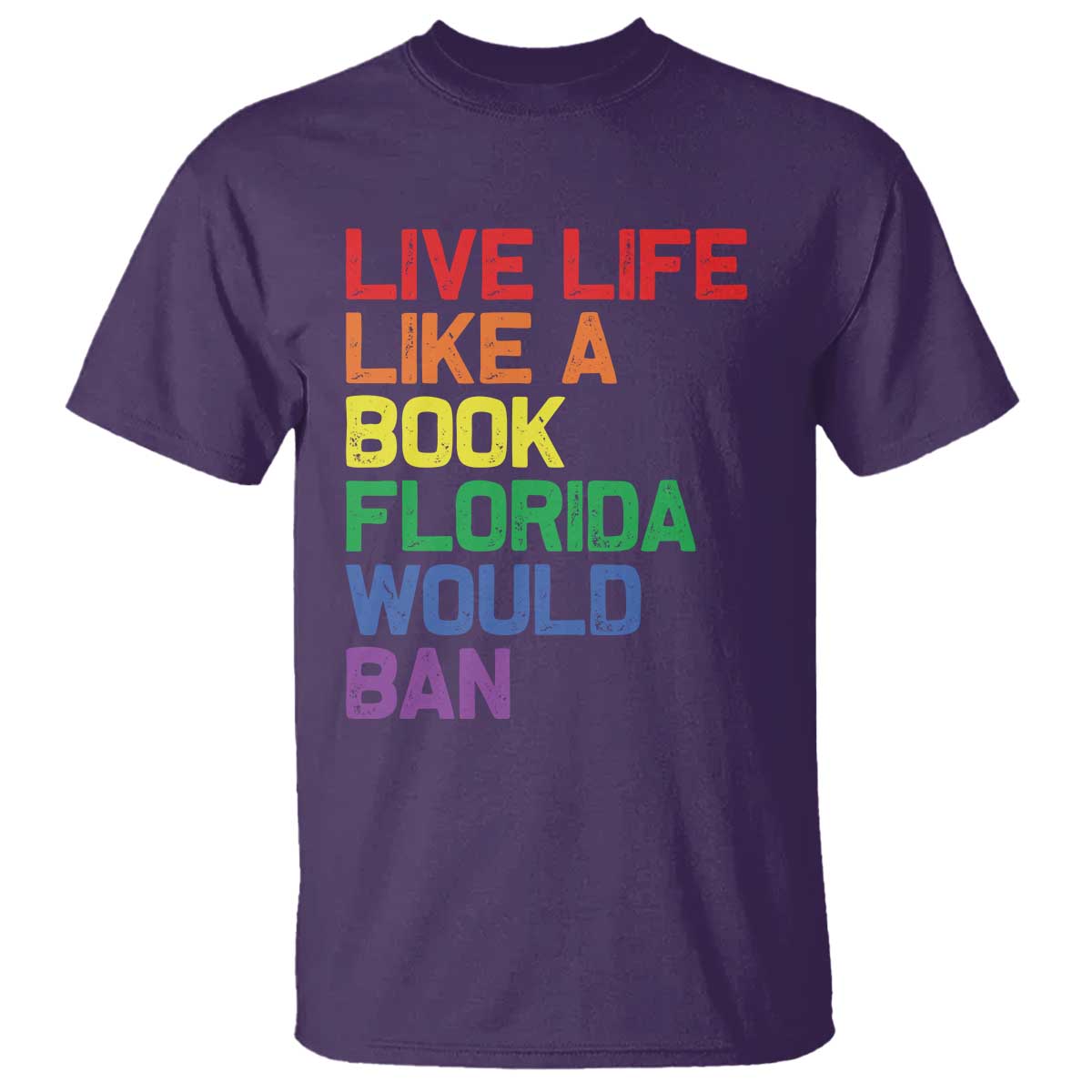 Retro Live Like Book In Florida LGBTQ Subtle Pride T Shirt Rainbow LGBTQIA Pride TS10 Purple Print Your Wear