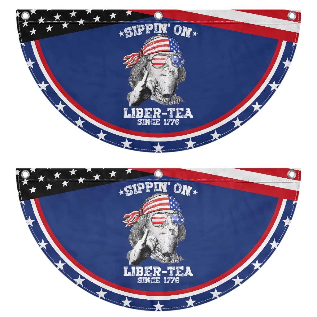 Funny 4th Of July Patriotic Fan Flag Sippin On Liber Tea Liberty Ben Franklin 1776 USA Flag TS10 2pcs pack Classic Navy Print Your Wear