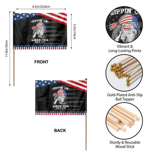 Funny 4th Of July Patriotic Handheld Flag Sippin On Liber Tea Liberty Ben Franklin 1776 USA Flag TS10 Print Your Wear