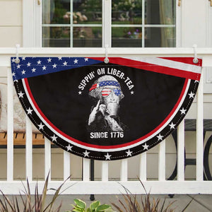 Funny George Washington Patriotic Fan Flag 4th Of July Sippin On Liber Tea Liberty American Flag 1776