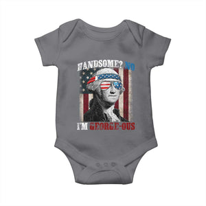 Funny 4th Of July Baby Onesie George Washington Handsome No Georgeous TS10 Charcoal Print Your Wear
