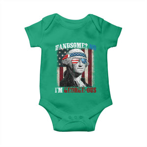 Funny 4th Of July Baby Onesie George Washington Handsome No Georgeous TS10 Irish Green Print Your Wear