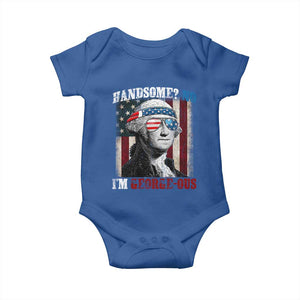 Funny 4th Of July Baby Onesie George Washington Handsome No Georgeous TS10 Royal Blue Print Your Wear