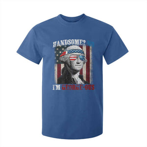 Funny 4th Of July T Shirt For Kid George Washington Handsome No Georgeous TS10 Royal Blue Print Your Wear