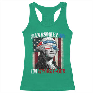 Funny 4th Of July Racerback Tank Top George Washington Handsome No Georgeous TS10 Irish Green Print Your Wear