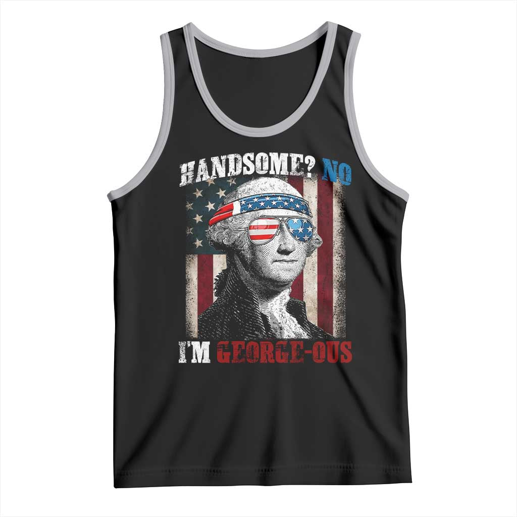 Funny 4th Of July Tank Top George Washington Handsome No Georgeous TS10 Black Athletic Heather Print Your Wear