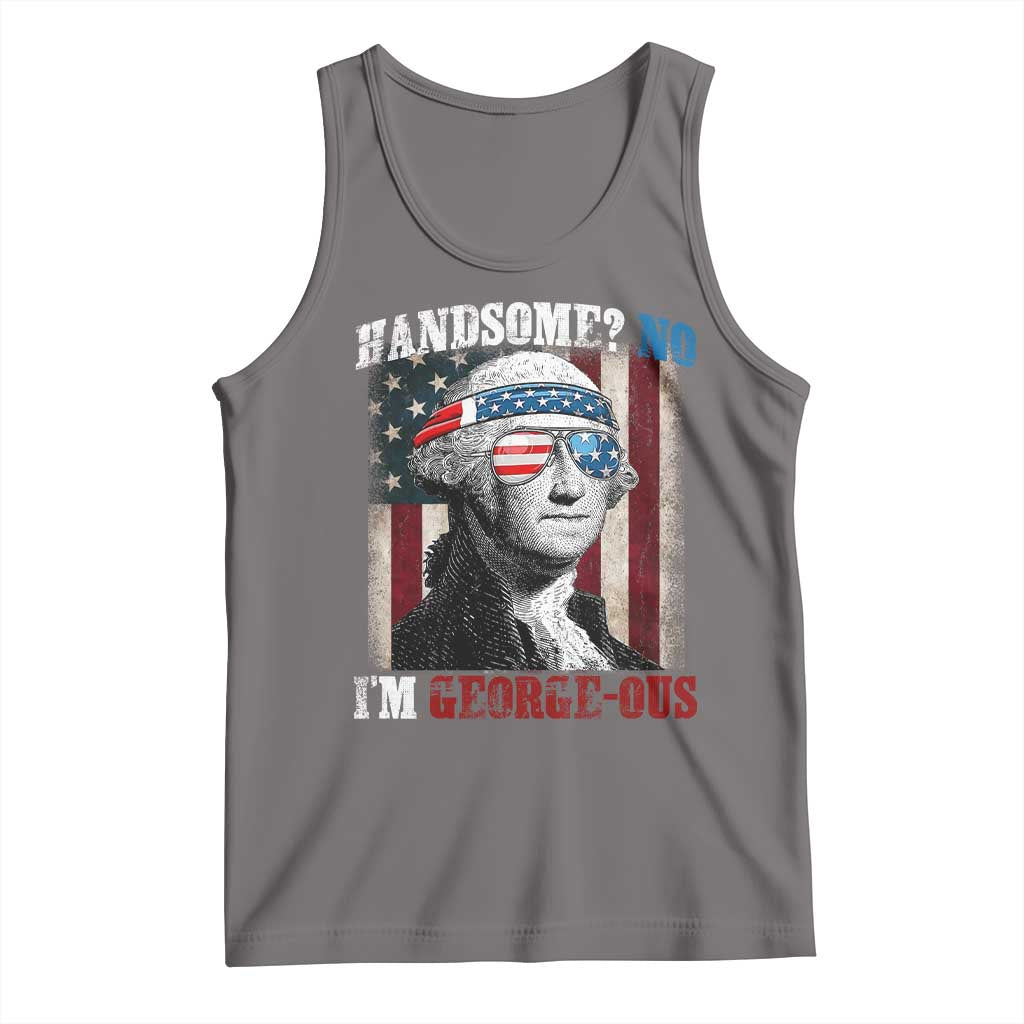Funny 4th Of July Tank Top George Washington Handsome No Georgeous TS10 Deep Heather Print Your Wear