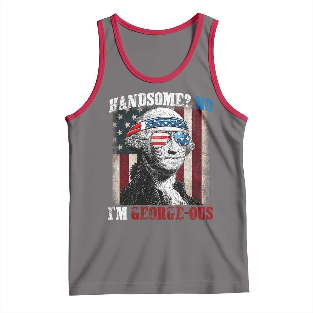 Funny 4th Of July Tank Top George Washington Handsome No Georgeous TS10 Deep Heather Red Print Your Wear