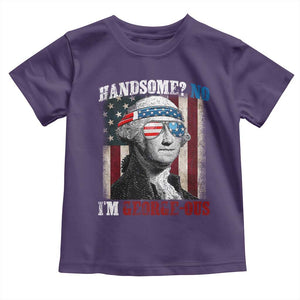Funny 4th Of July Toddler T Shirt George Washington Handsome No Georgeous TS10 Purple Print Your Wear