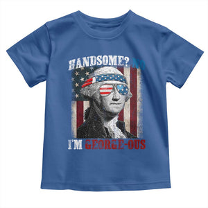 Funny 4th Of July Toddler T Shirt George Washington Handsome No Georgeous TS10 Royal Blue Print Your Wear