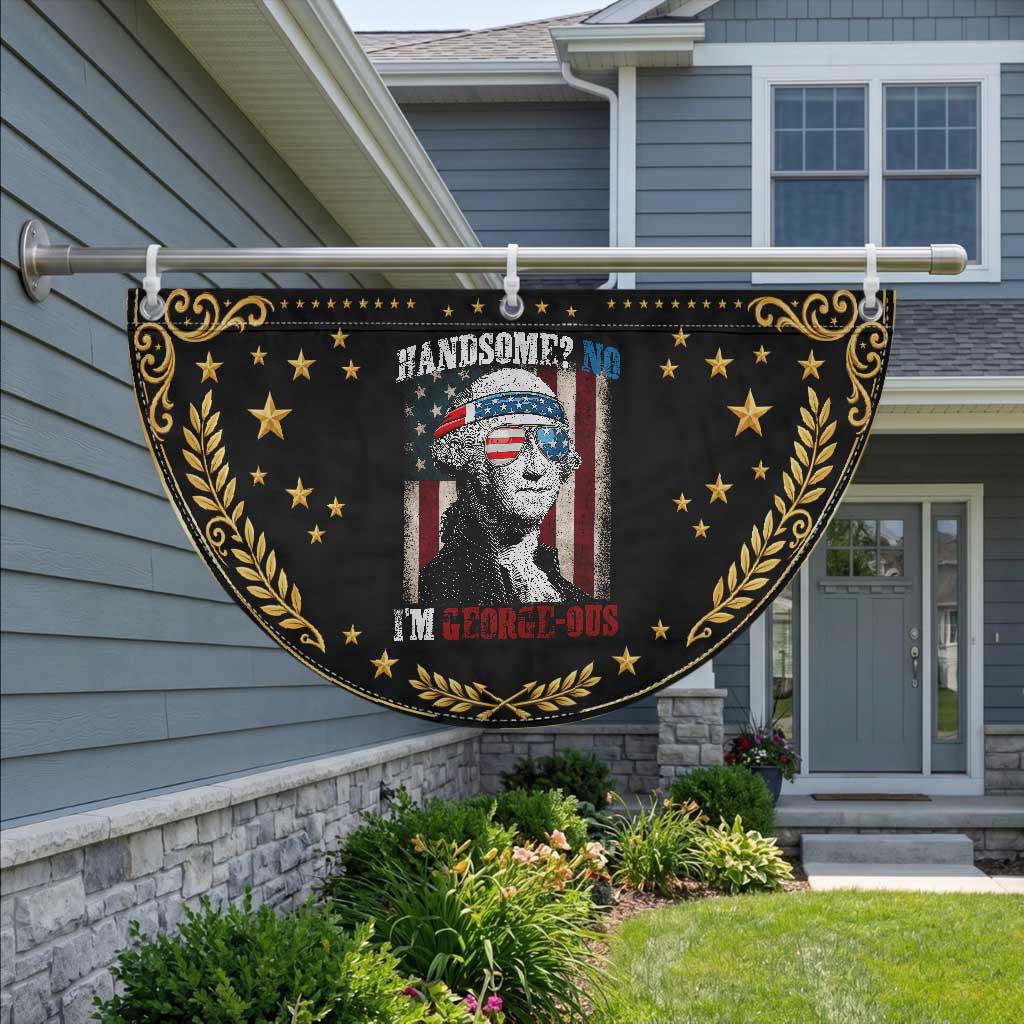 Funny 4th Of July Patriotic Fan Flag George Washington Handsome No Georgeous