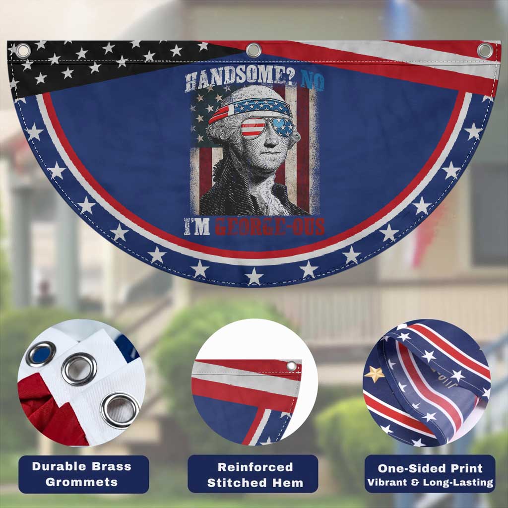 Funny 4th Of July Patriotic Fan Flag George Washington Handsome No Georgeous