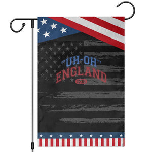 Funny 4th of July Garden Flag Uh Oh England 1776 TS10 Distressed Black Blue Print Your Wear