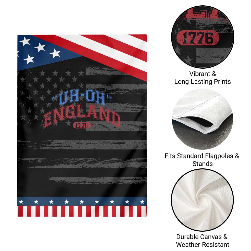 Funny 4th of July Garden Flag Uh Oh England 1776 TS10 Print Your Wear