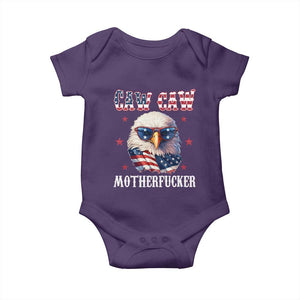 Bald Eagle Patriotic Baby Onesie Caw Caw Motherfucker American Flag TS10 Purple Print Your Wear