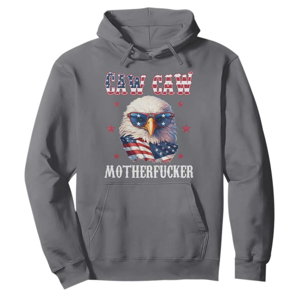 Bald Eagle Patriotic Hoodie Caw Caw Motherfucker American Flag TS10 Charcoal Print Your Wear