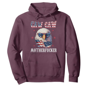 Bald Eagle Patriotic Hoodie Caw Caw Motherfucker American Flag TS10 Maroon Print Your Wear