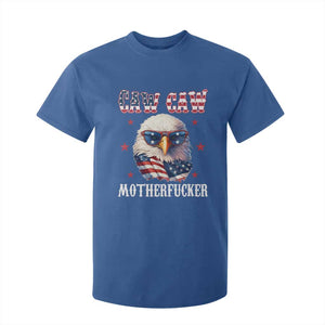 Bald Eagle Patriotic T Shirt For Kid Caw Caw Motherfucker American Flag TS10 Royal Blue Print Your Wear
