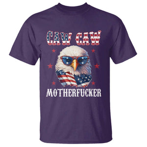 Bald Eagle Patriotic T Shirt Caw Caw Motherfucker American Flag TS10 Purple Print Your Wear