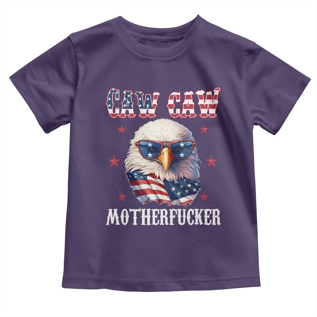 Bald Eagle Patriotic Toddler T Shirt Caw Caw Motherfucker American Flag TS10 Purple Print Your Wear