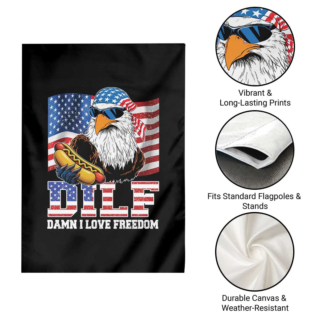 Funny Patriotic 4th Of July Garden Flag Eagle DILF Damn I Love Freedom TS10 Print Your Wear