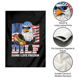 Funny Patriotic 4th Of July Garden Flag Eagle DILF Damn I Love Freedom TS10 Print Your Wear