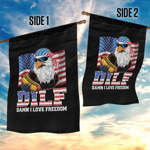 Funny Patriotic 4th Of July Garden Flag Eagle DILF Damn I Love Freedom TS10 Print Your Wear