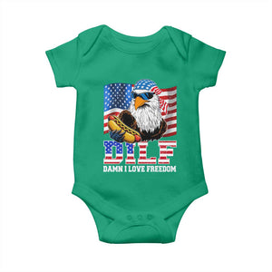 Funny Patriotic 4th Of July Baby Onesie Eagle DILF Damn I Love Freedom TS10 Irish Green Print Your Wear