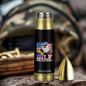 Funny Patriotic 4th Of July Bullet Tumbler Eagle DILF Damn I Love Freedom TS10 Print Your Wear