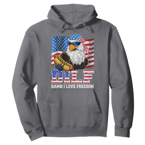 Funny Patriotic 4th Of July Hoodie Eagle DILF Damn I Love Freedom TS10 Charcoal Print Your Wear