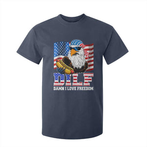 Funny Patriotic 4th Of July T Shirt For Kid Eagle DILF Damn I Love Freedom TS10 Navy Print Your Wear