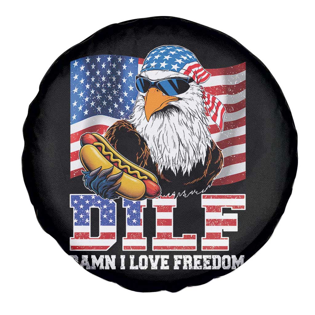 Funny Patriotic 4th Of July Spare Tire Cover Eagle DILF Damn I Love Freedom TS10 Print Your Wear