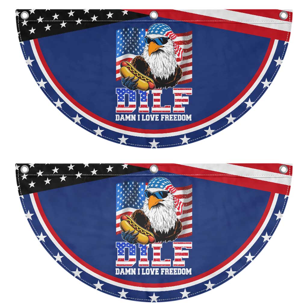Funny 4th Of July Patriotic Fan Flag Eagle DILF Damn I Love Freedom