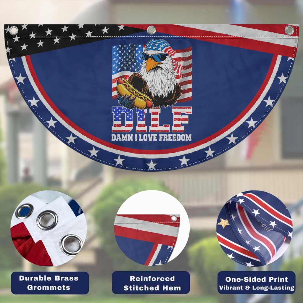 Funny 4th Of July Patriotic Fan Flag Eagle DILF Damn I Love Freedom