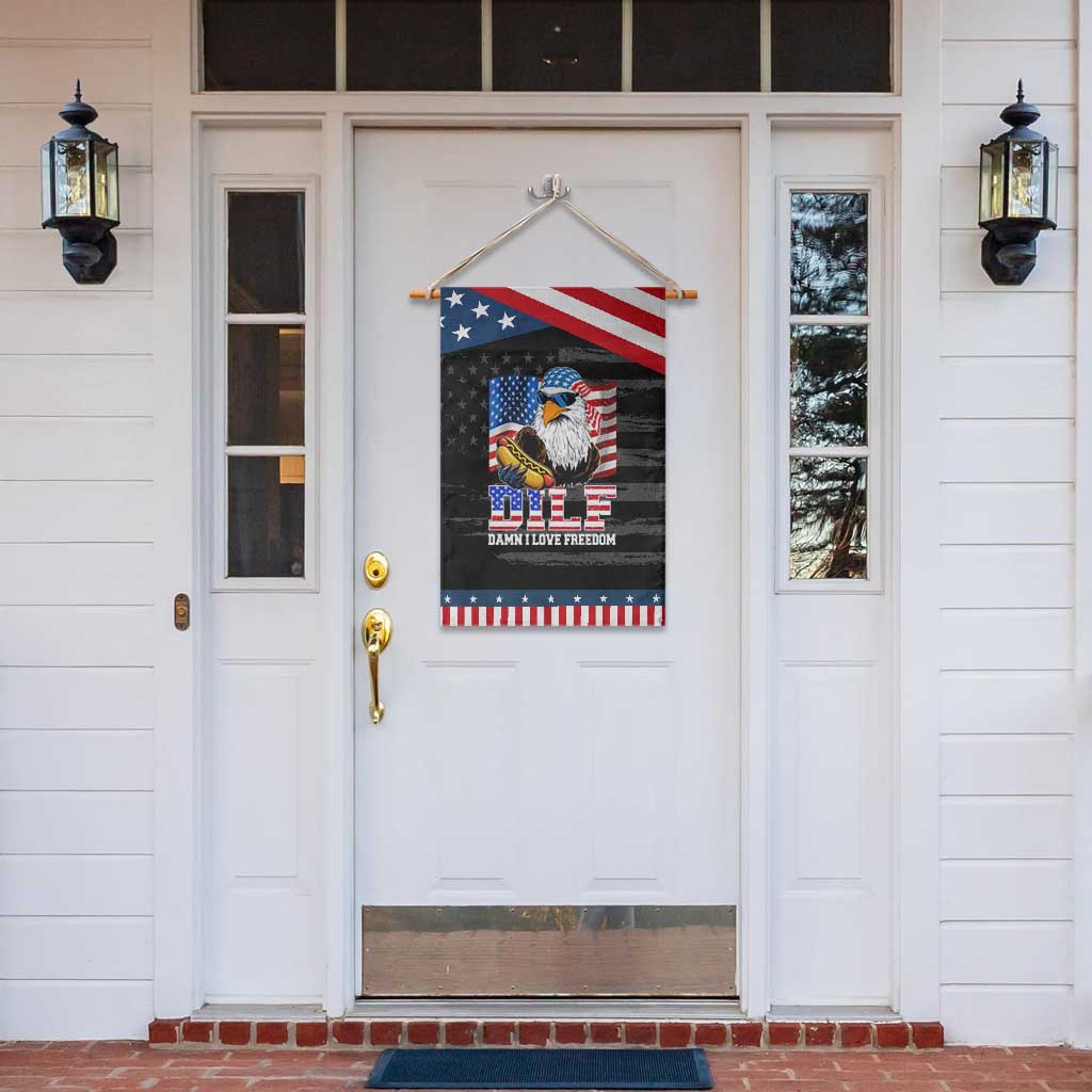 Funny Patriotic 4th Of July Garden Flag Eagle DILF Damn I Love Freedom TS10 Print Your Wear