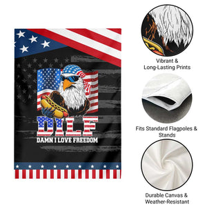 Funny Patriotic 4th Of July Garden Flag Eagle DILF Damn I Love Freedom TS10 Print Your Wear