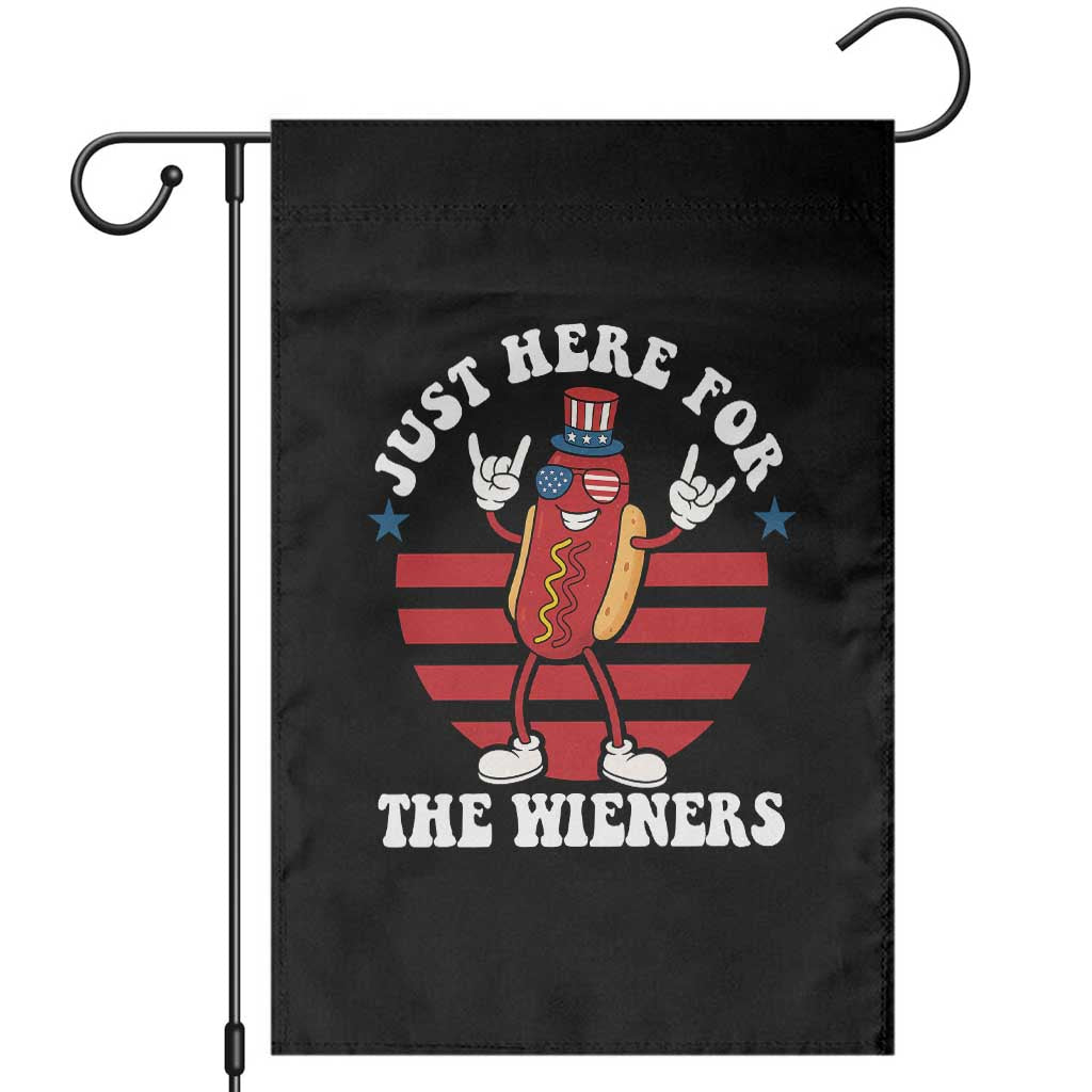 Funny 4th Of July Garden Flag I'm Just Here for The Wieners Hot Dog TS10 Black Print Your Wear