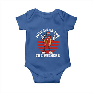 Funny 4th Of July Baby Onesie I'm Just Here for The Wieners Hot Dog TS10 Royal Blue Print Your Wear