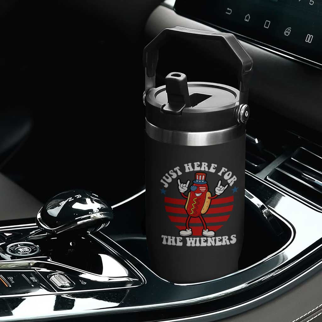 Funny 4th Of July Flip Straw Tumbler I'm Just Here for The Wieners Hot Dog TS10 Print Your Wear