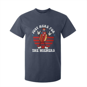 Funny 4th Of July T Shirt For Kid I'm Just Here for The Wieners Hot Dog TS10 Navy Print Your Wear